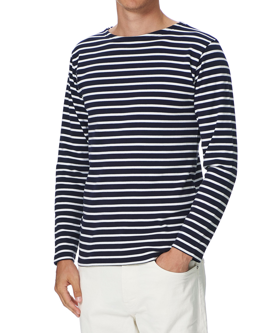 Herren | T-Shirts | Armor-lux | Houat Héritage Stripe Longsleeve T-shirt Navy/White