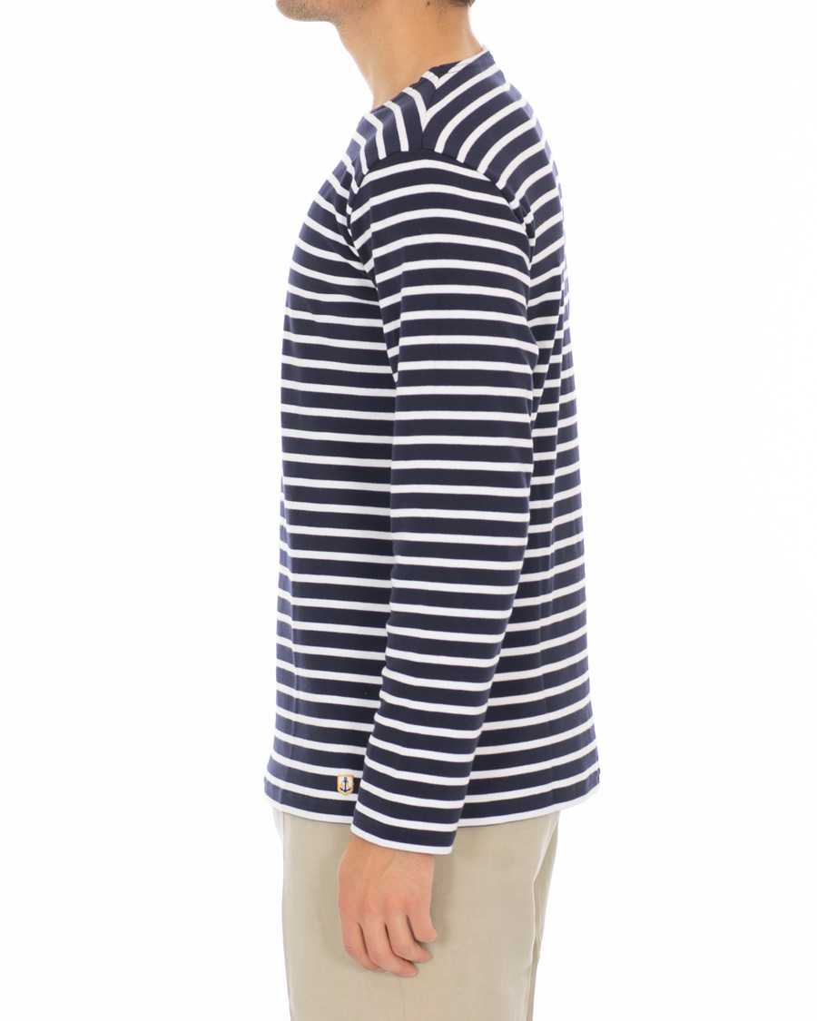 Herren | T-Shirts | Armor-lux | Houat Héritage Stripe Longsleeve T-shirt Navy/White