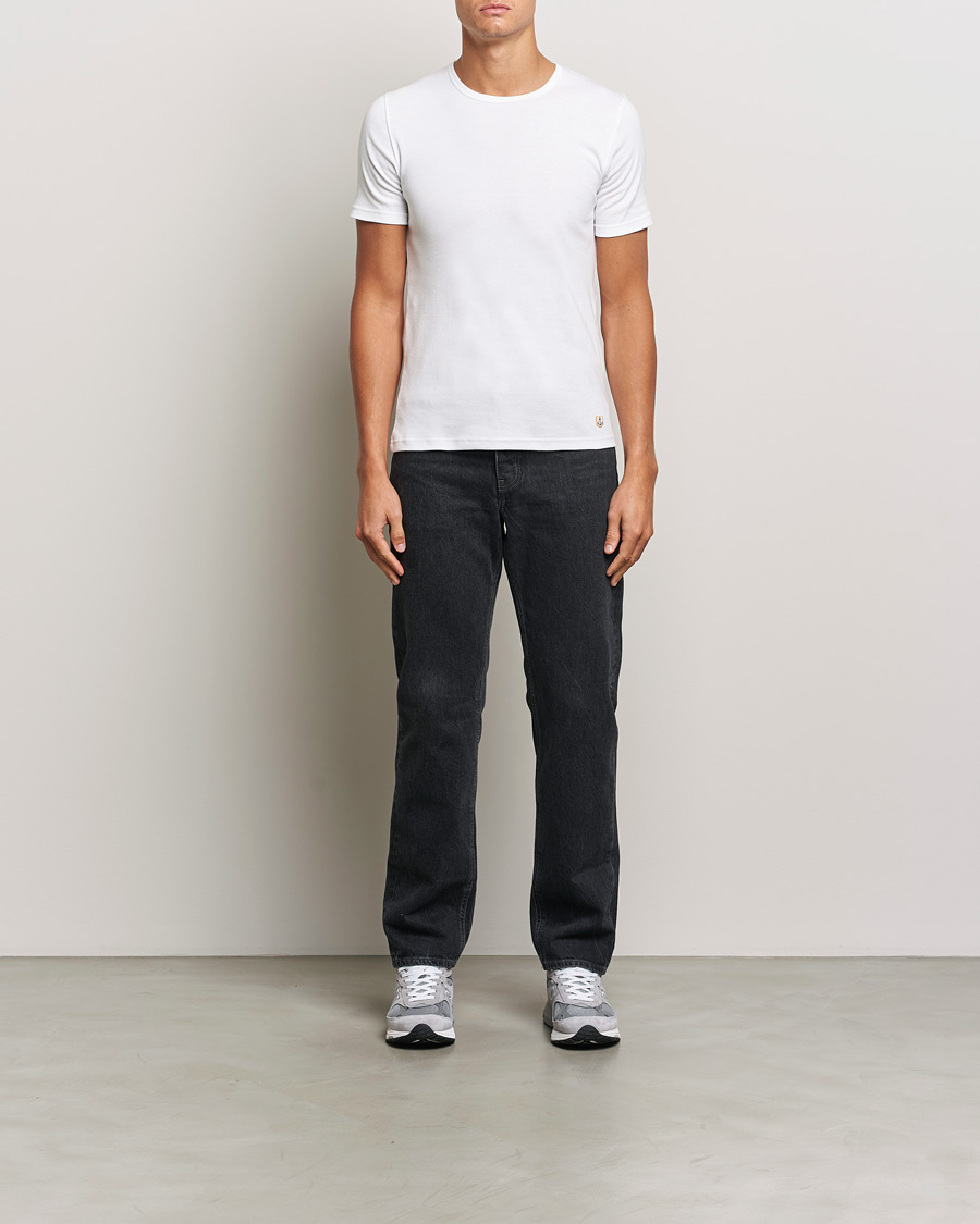 Herren | T-Shirts | Armor-lux | 2-Pack Crew Neck T-Shirt White/Grey Melange