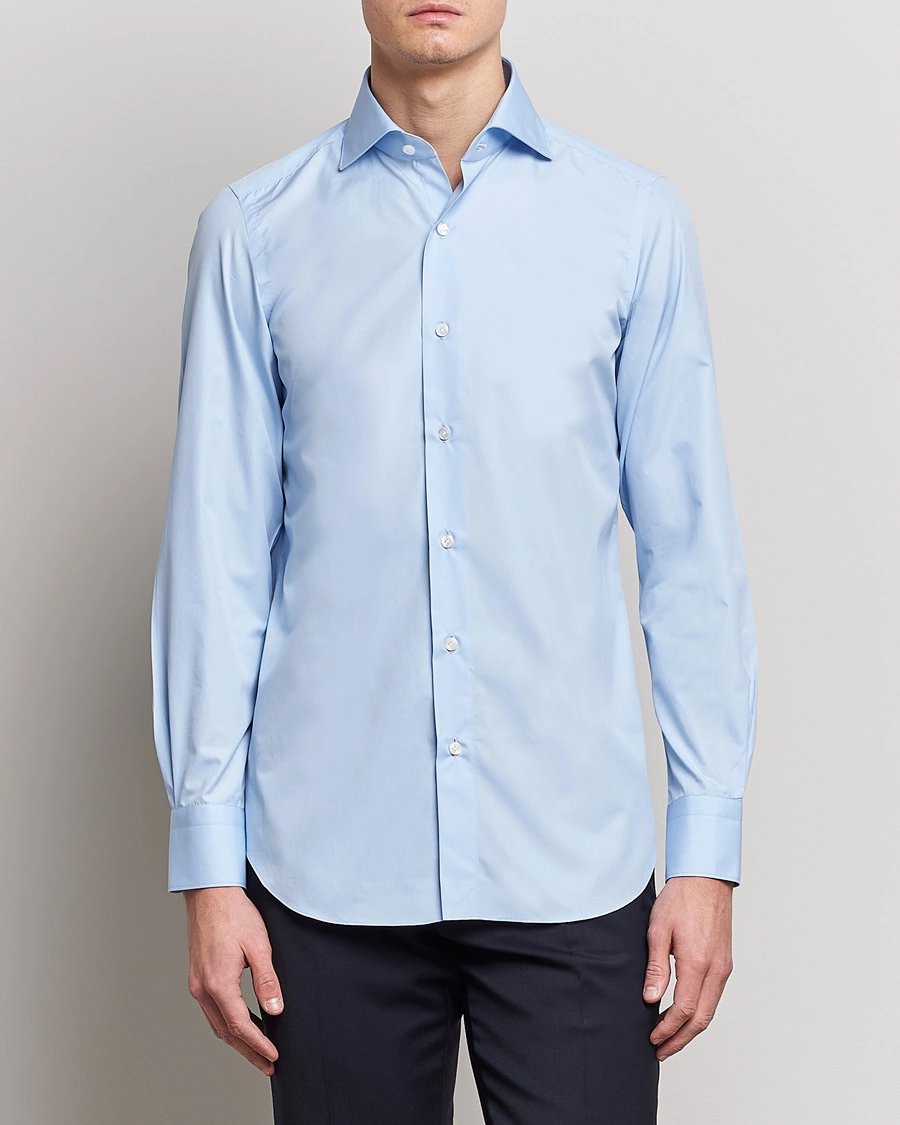 Herren | Italian Department | Finamore Napoli | Milano Slim Fit Classic Shirt Light Blue