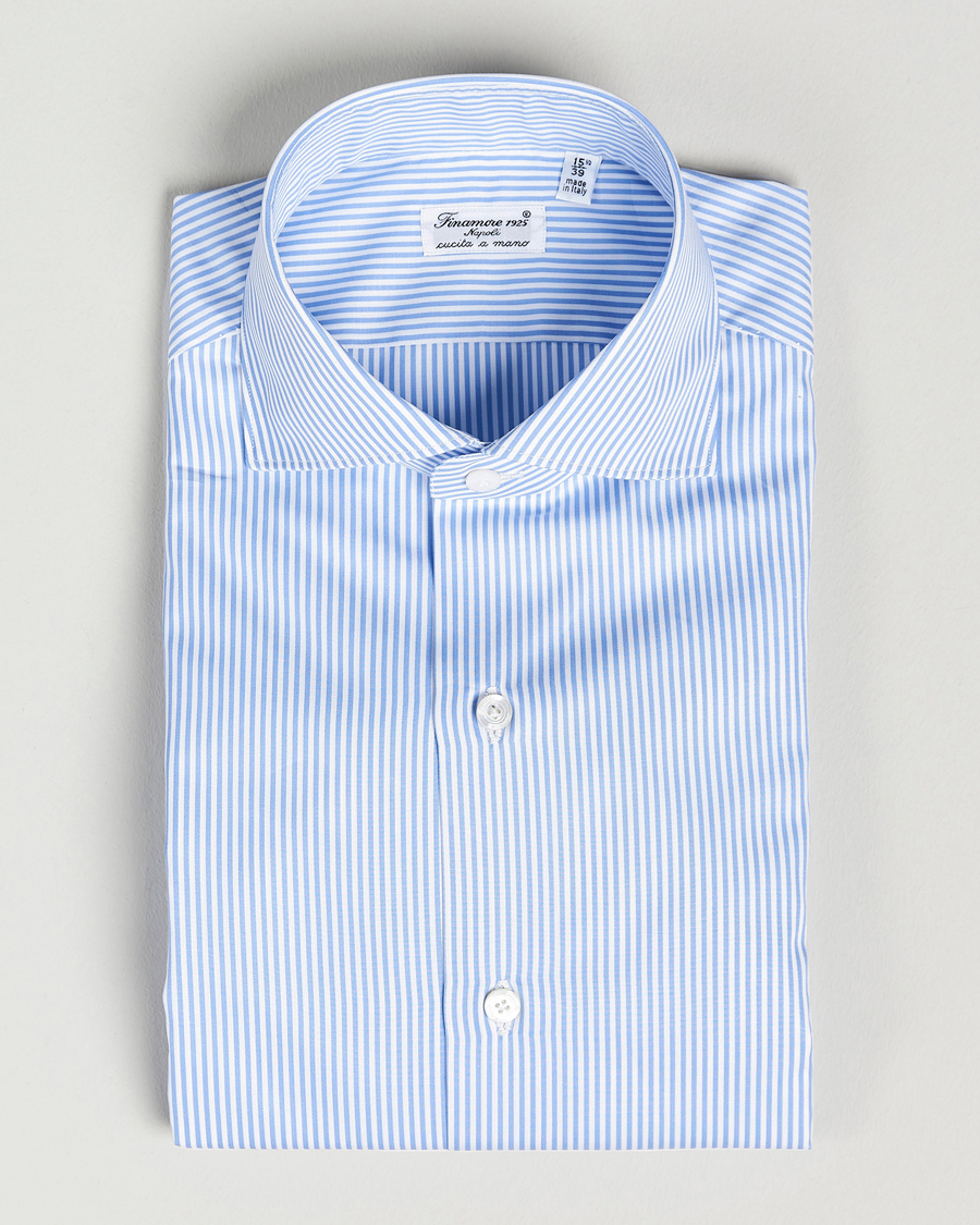Herren |  | Finamore Napoli | Milano Slim Fit Classic Shirt Blue