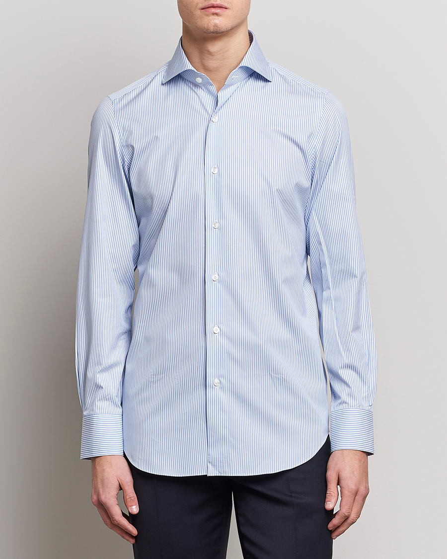Herren | Businesshemden | Finamore Napoli | Milano Slim Fit Classic Shirt Blue