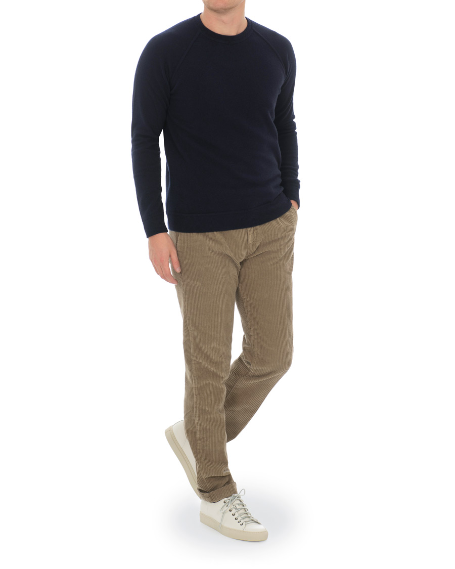 Herren | Pullover | Altea | Brushed Cashmere Blend Sweater Navy S