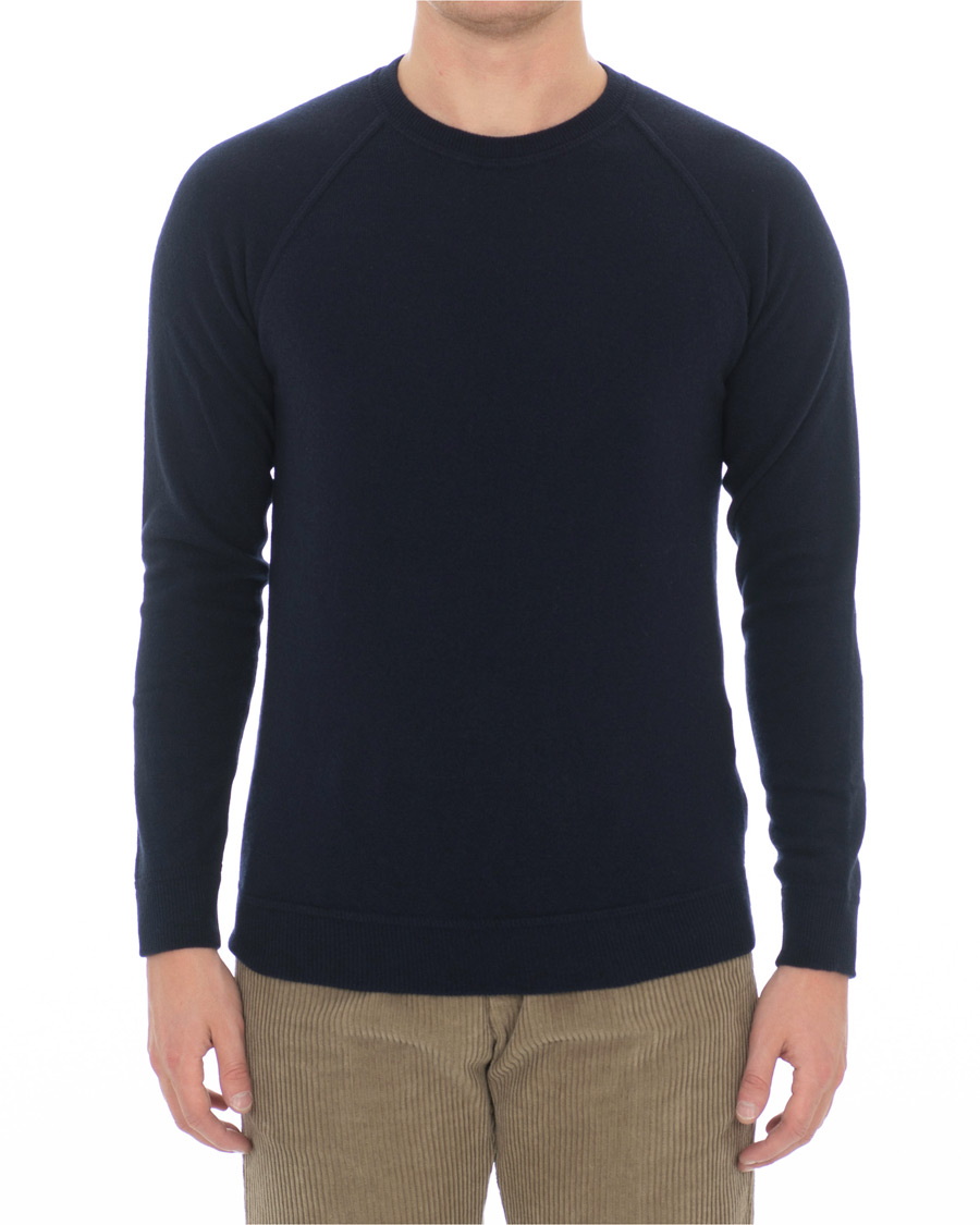 Herren | Pullover | Altea | Brushed Cashmere Blend Sweater Navy S