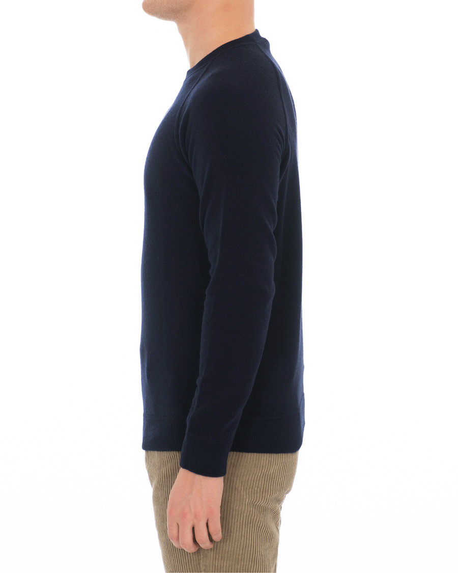 Herren | Pullover | Altea | Brushed Cashmere Blend Sweater Navy S