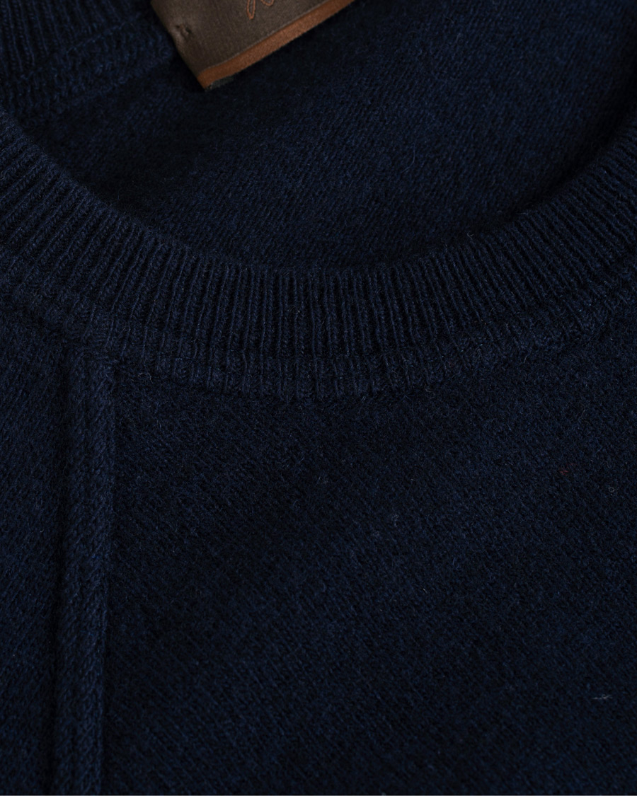 Herren | Pullover | Altea | Brushed Cashmere Blend Sweater Navy S