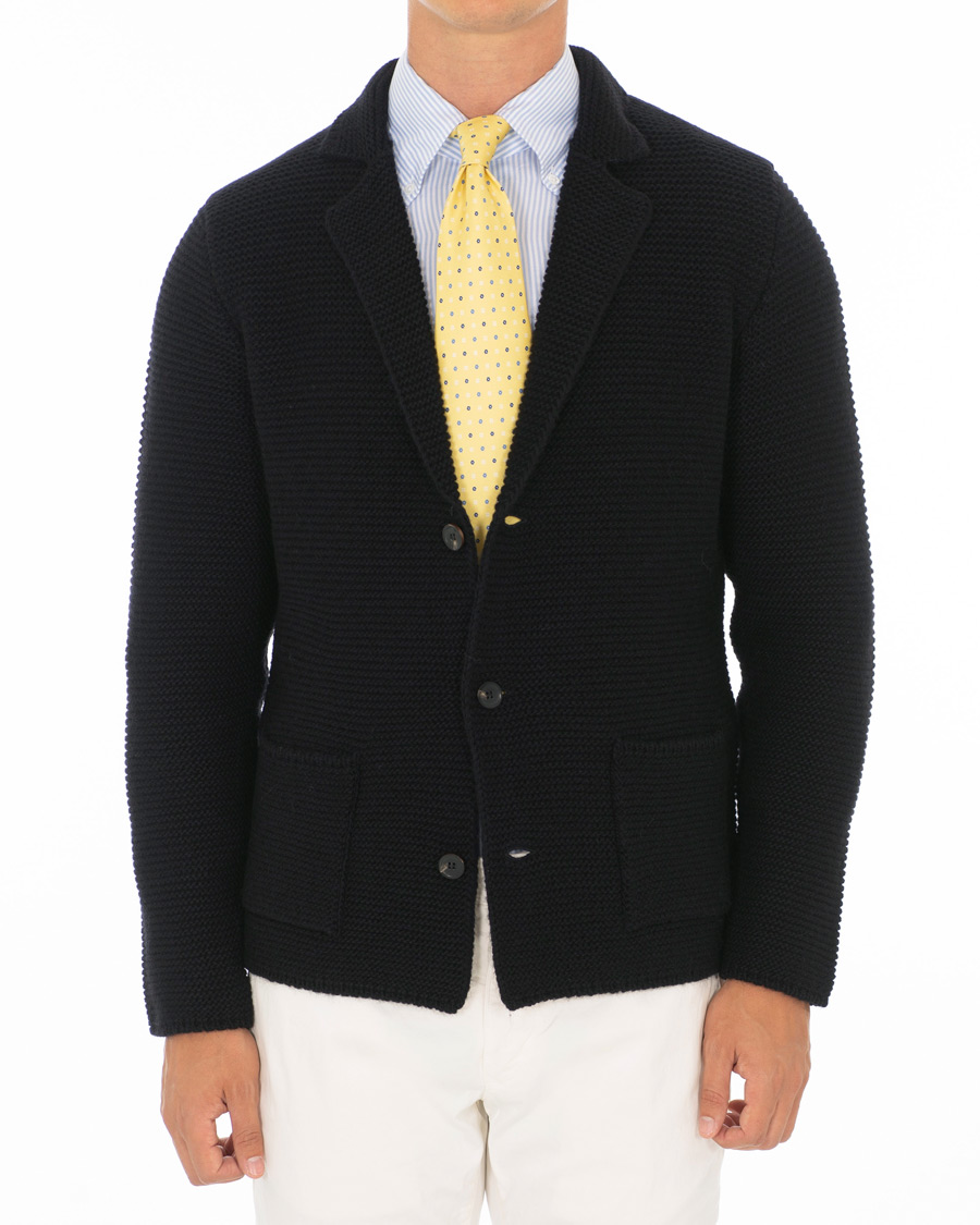 Herren | Pullover | Altea | Knitted Cardigan Blazer Navy