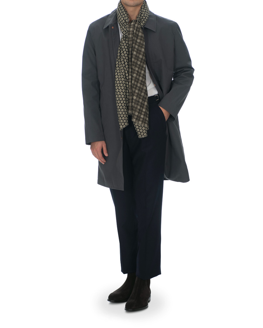 Herren | Altea Double Side Printed Wool Scarf Green | Altea | Double Side Printed Wool Scarf Green