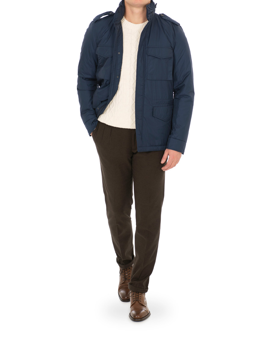 Herren | Jacken | Aspesi | Minifield Wool Lined Field Jacket Dark Blue