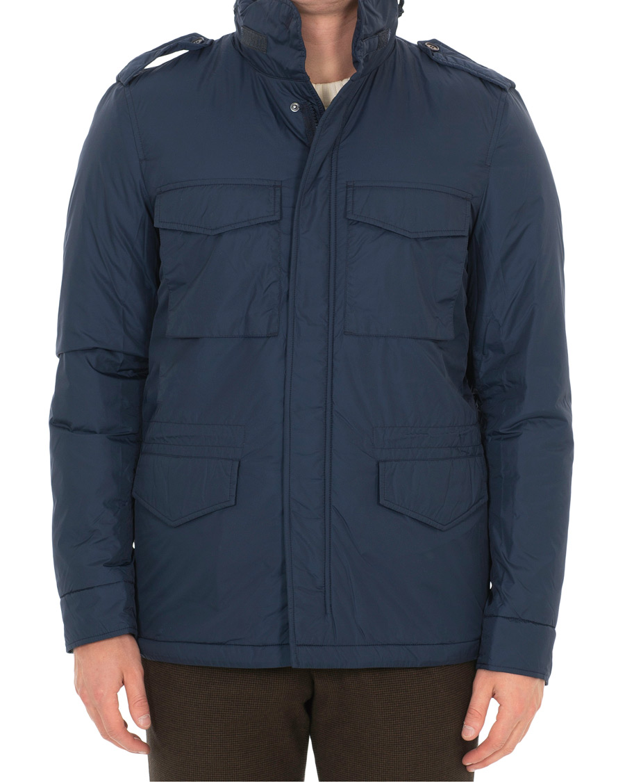 Herren | Jacken | Aspesi | Minifield Wool Lined Field Jacket Dark Blue