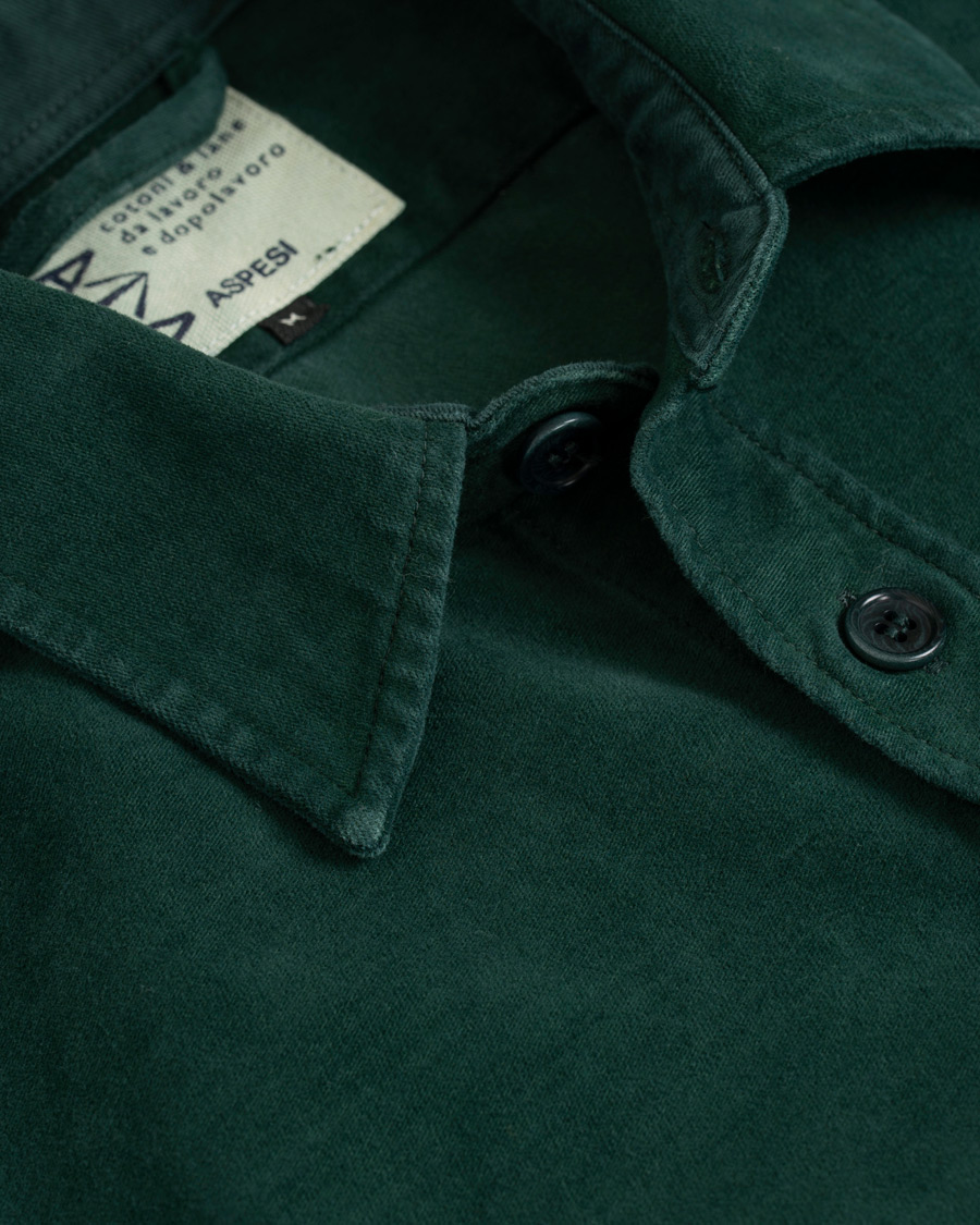 Herren | Hemden | Aspesi | Garment Dyed Cotton Shirt Jacket Dark Green