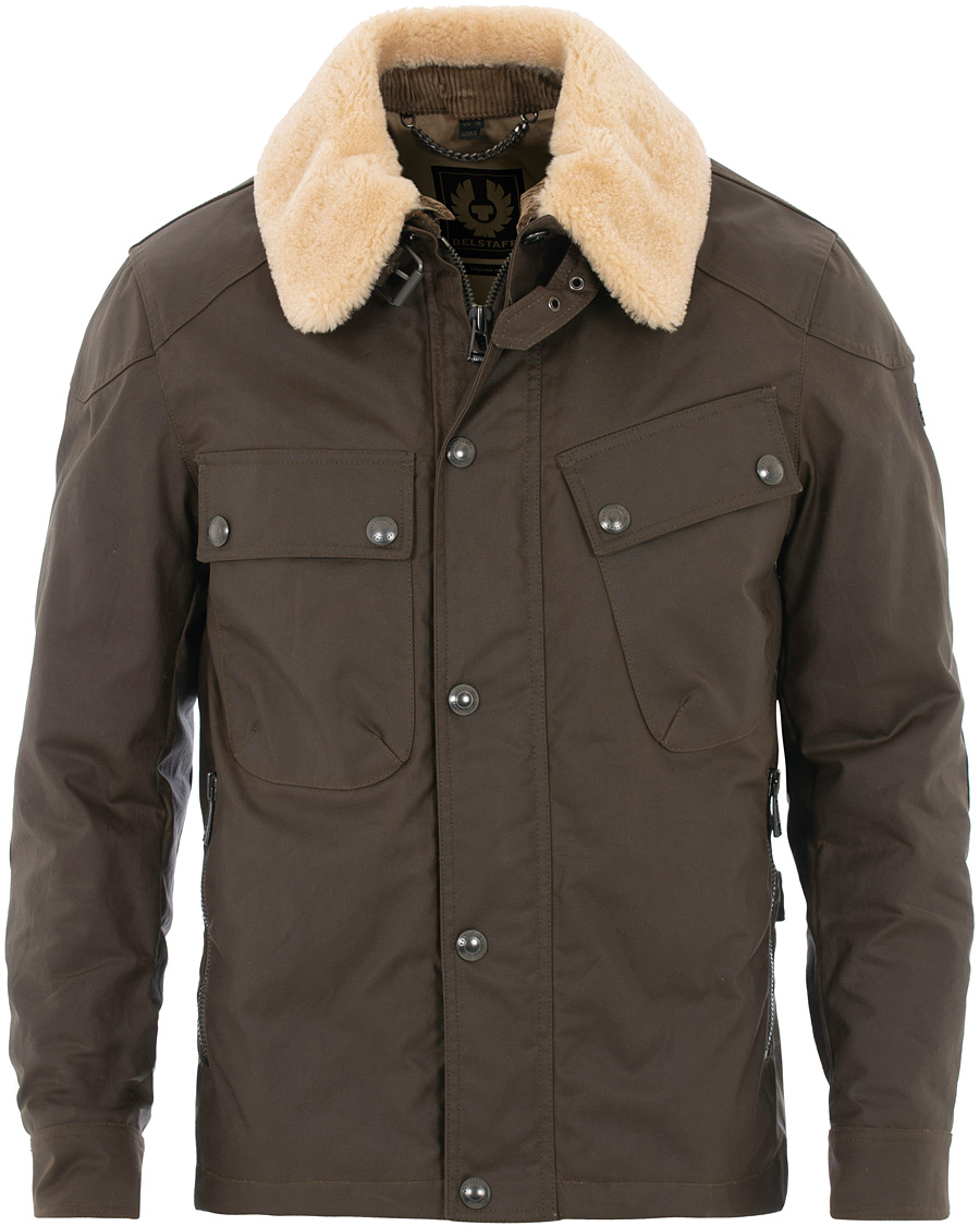 Herren | Jacken | Belstaff | Patrol Shearling Pilot Waxed Jacket Windsor Moss
