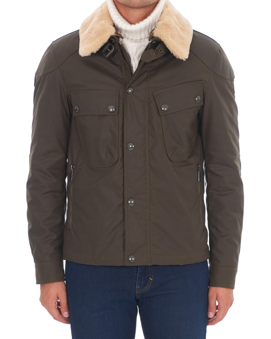 Herren | Jacken | Belstaff | Patrol Shearling Pilot Waxed Jacket Windsor Moss