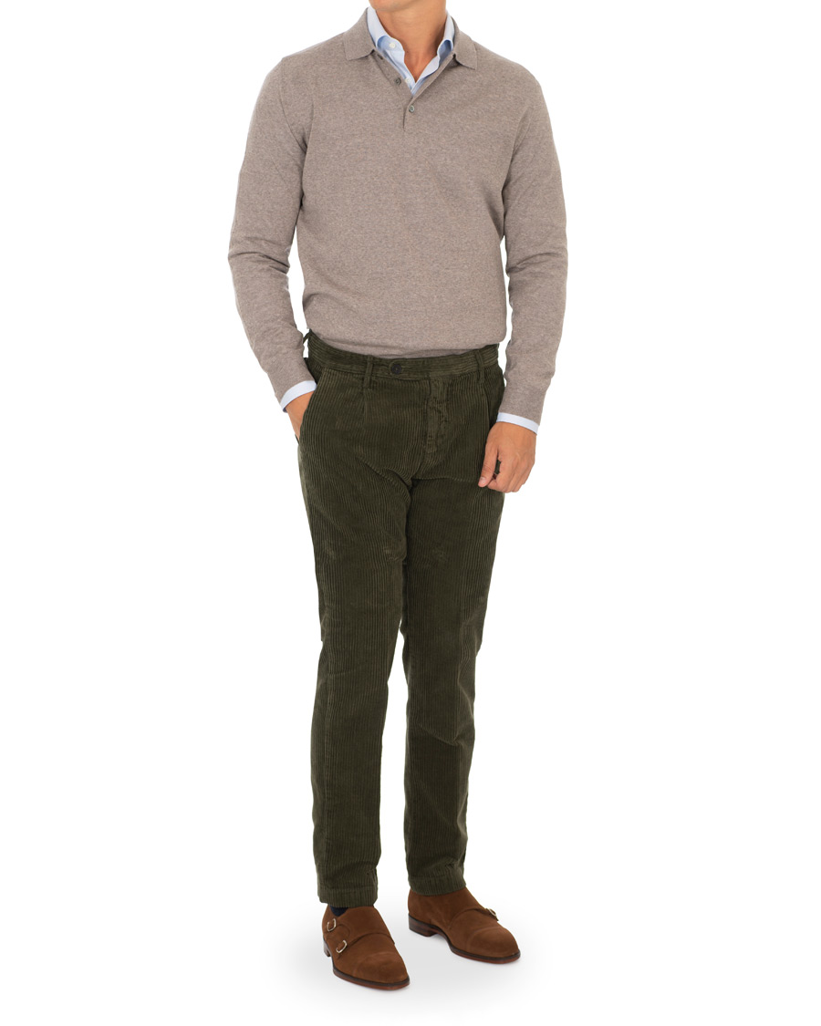 Herren | Hosen | Massimo Alba | Ionio Single Pleated Corduroy Trousers Military