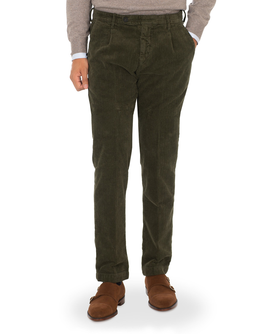 Herren | Hosen | Massimo Alba | Ionio Single Pleated Corduroy Trousers Military