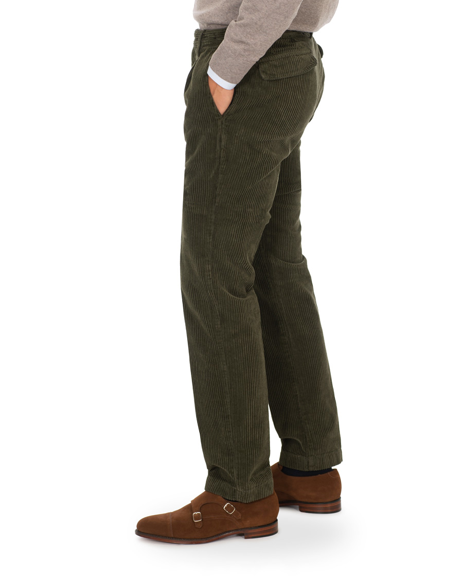 Herren | Hosen | Massimo Alba | Ionio Single Pleated Corduroy Trousers Military