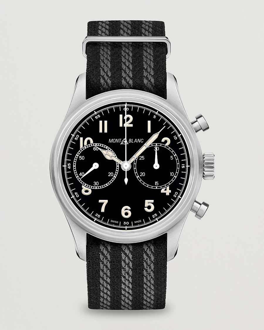 Herren | Montblanc 1858 Steel Automatic Chronograph 42mm Black Dial | Montblanc | 1858 Steel Automatic Chronograph 42mm Black Dial
