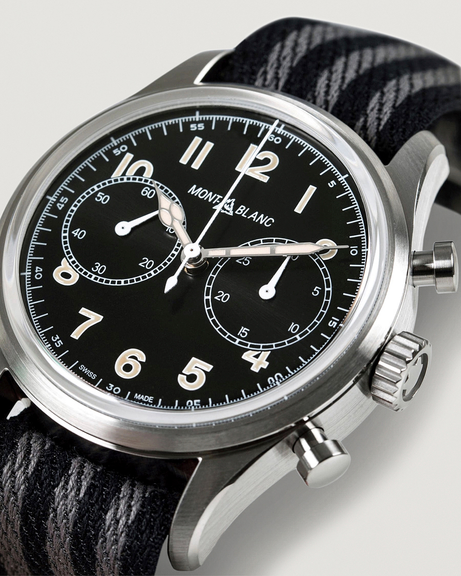 Herren | Montblanc 1858 Steel Automatic Chronograph 42mm Black Dial | Montblanc | 1858 Steel Automatic Chronograph 42mm Black Dial
