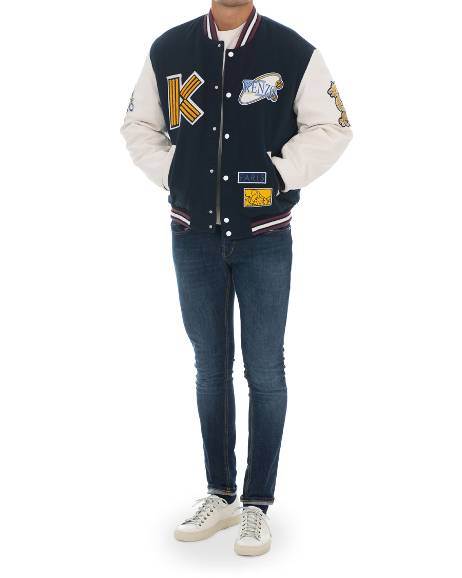 Herren | Jacken | KENZO | Wool&Leather Varsity Jacket Navy