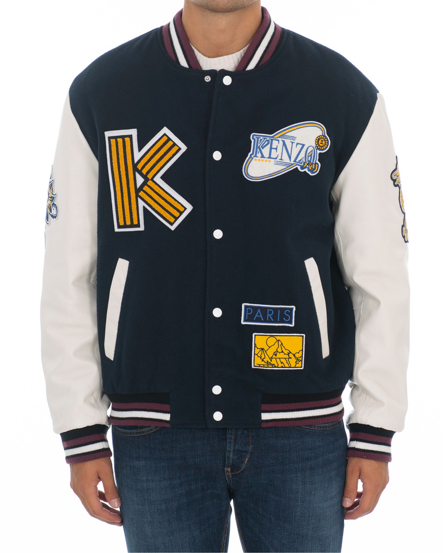 Herren | Jacken | KENZO | Wool&Leather Varsity Jacket Navy