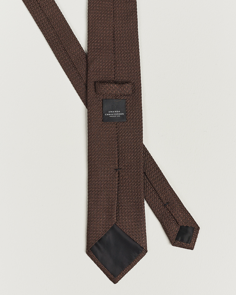 Herren | Festive | Amanda Christensen | Silk Grenadine 8 cm Tie Brown