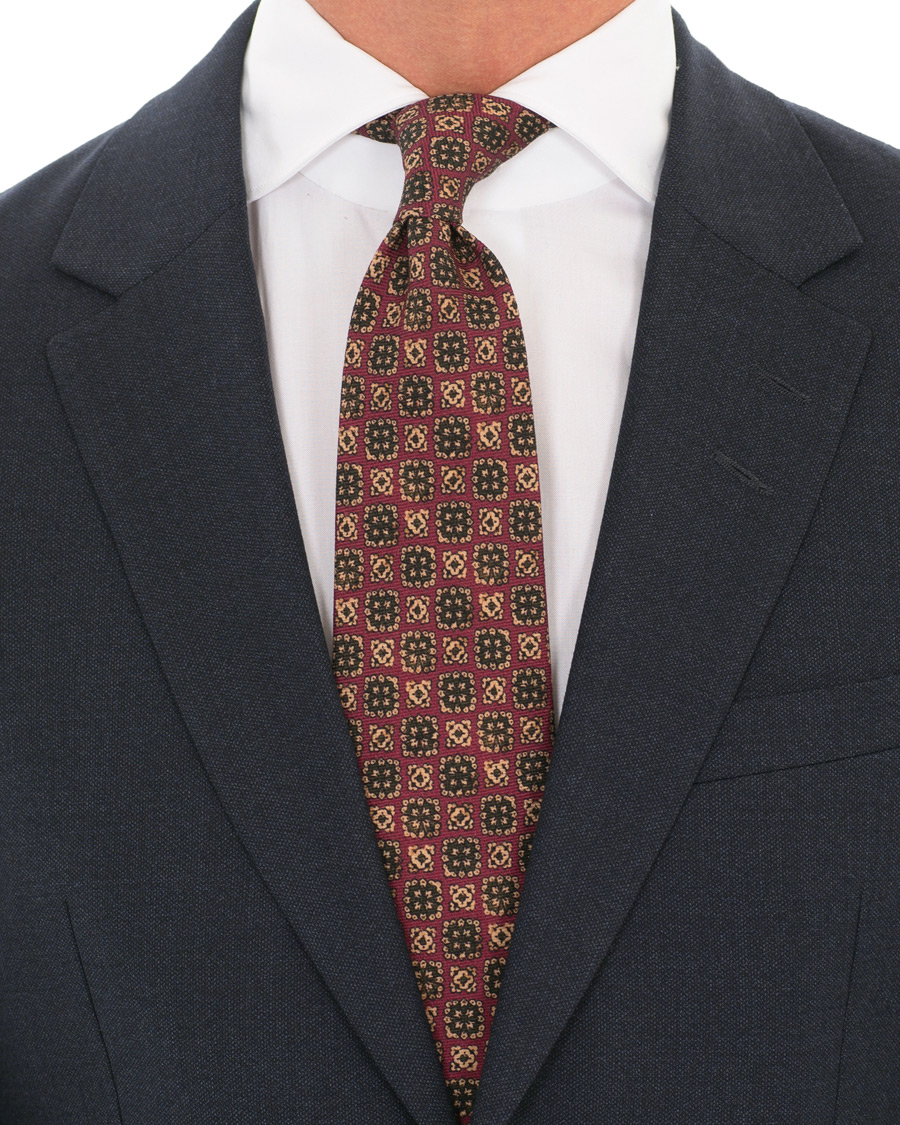 Herren | Drake's Wool Printed Tie 8 cm Purple | Drake's | Wool Printed Tie 8 cm Purple