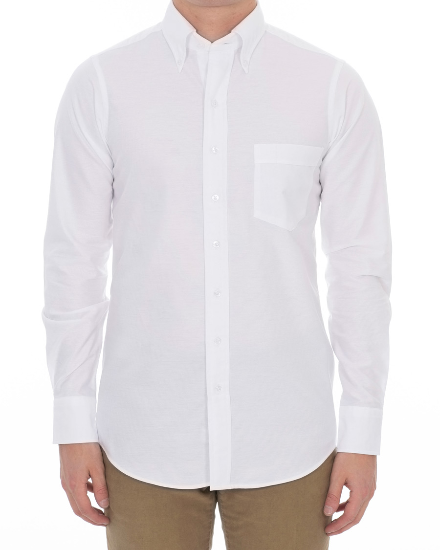 Herren |  | Drake's | Slim Fit Button Down Shirt White