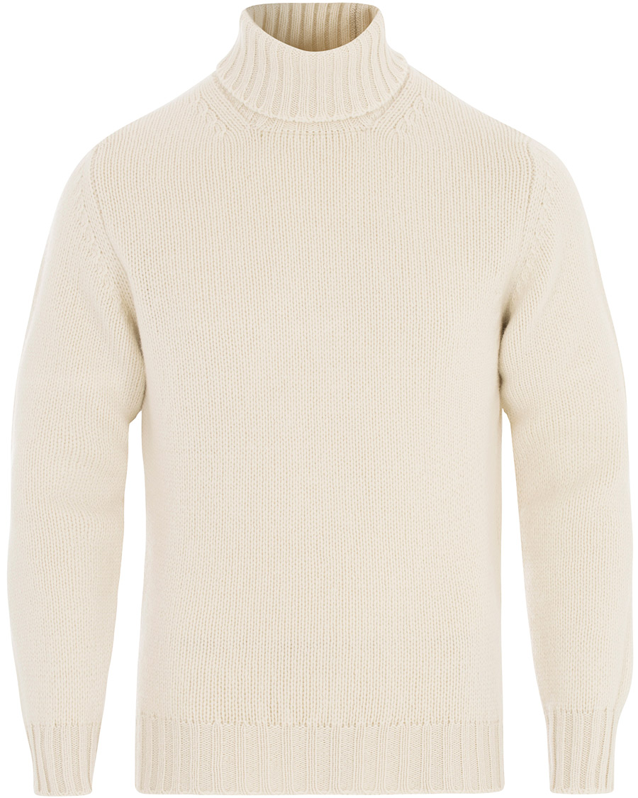 Herren | Pullover | Drake's | Lambswool Rollneck Ecru