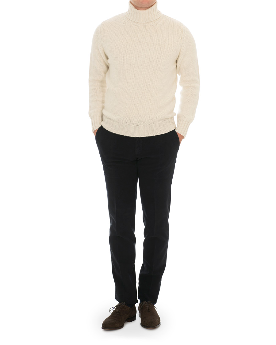 Herren | Pullover | Drake's | Lambswool Rollneck Ecru