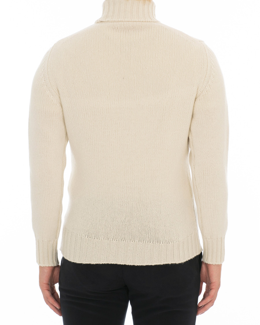 Herren | Pullover | Drake's | Lambswool Rollneck Ecru
