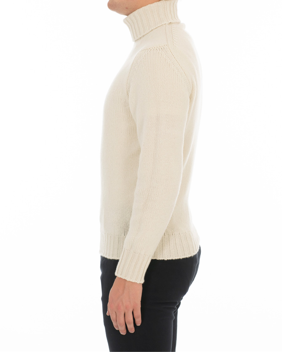 Herren | Pullover | Drake's | Lambswool Rollneck Ecru