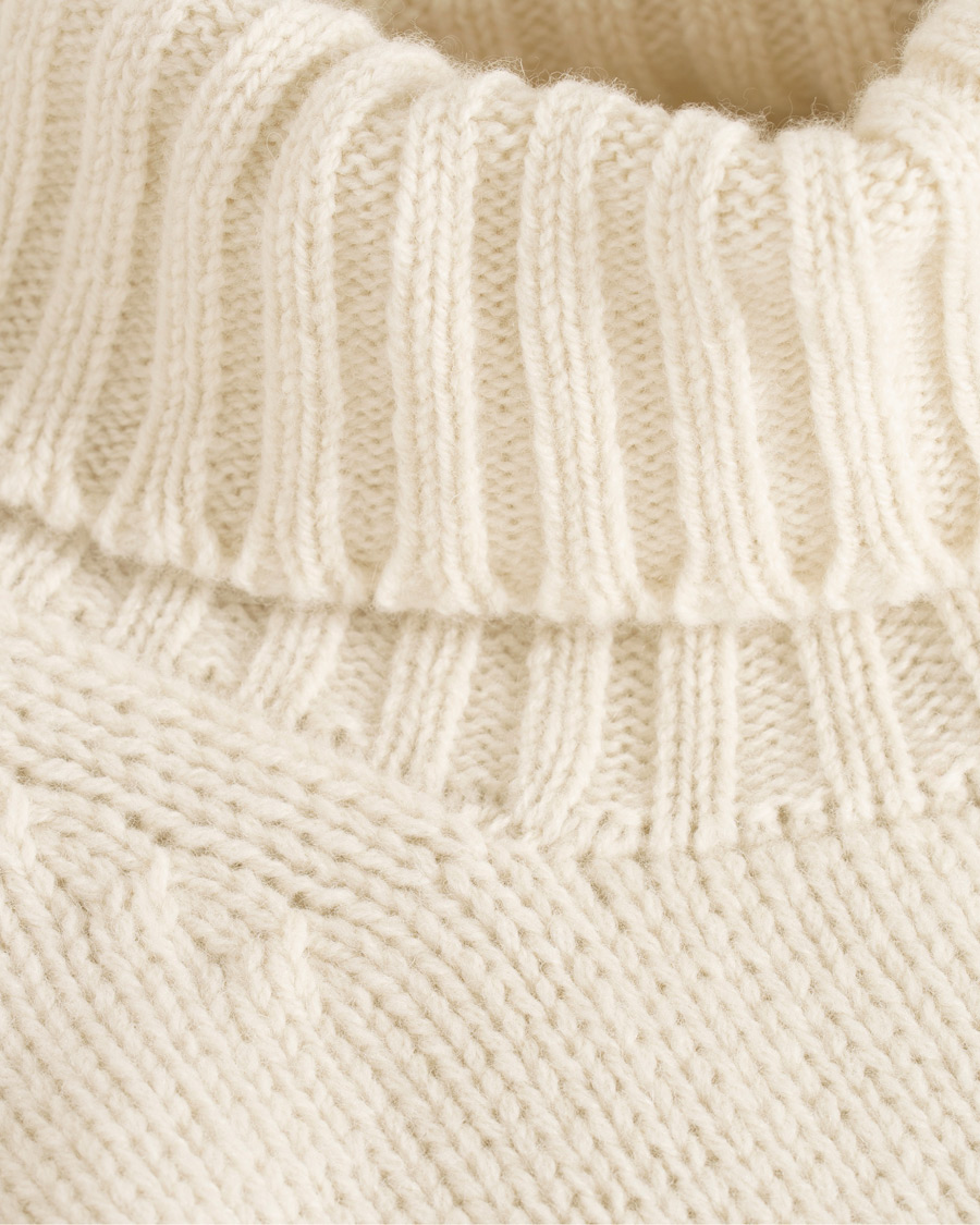 Herren | Pullover | Drake's | Lambswool Rollneck Ecru