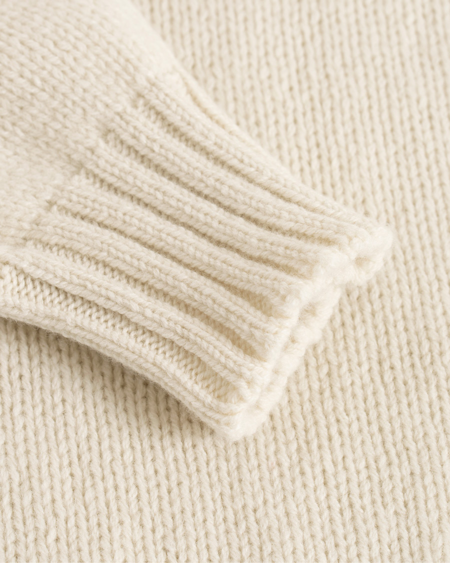 Herren | Pullover | Drake's | Lambswool Rollneck Ecru