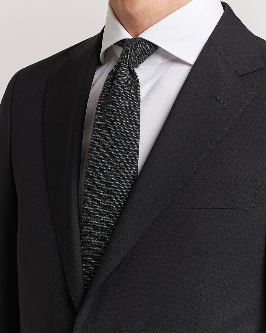 Herren |  | Drake's | Cashmere 8 cm Tie Grey/Black