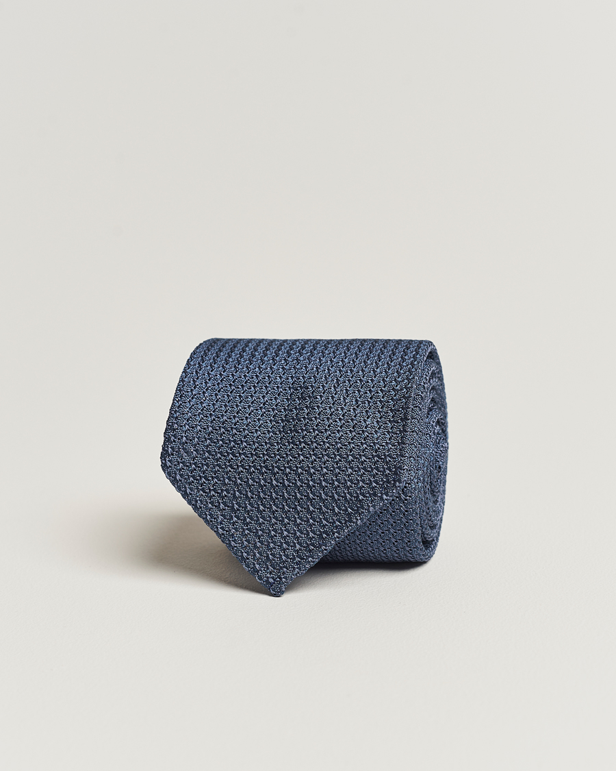 Herren | Drake's Silk Grenadine Handrolled 8 cm Tie Petrol Blue | Drake's | Silk Grenadine Handrolled 8 cm Tie Petrol Blue