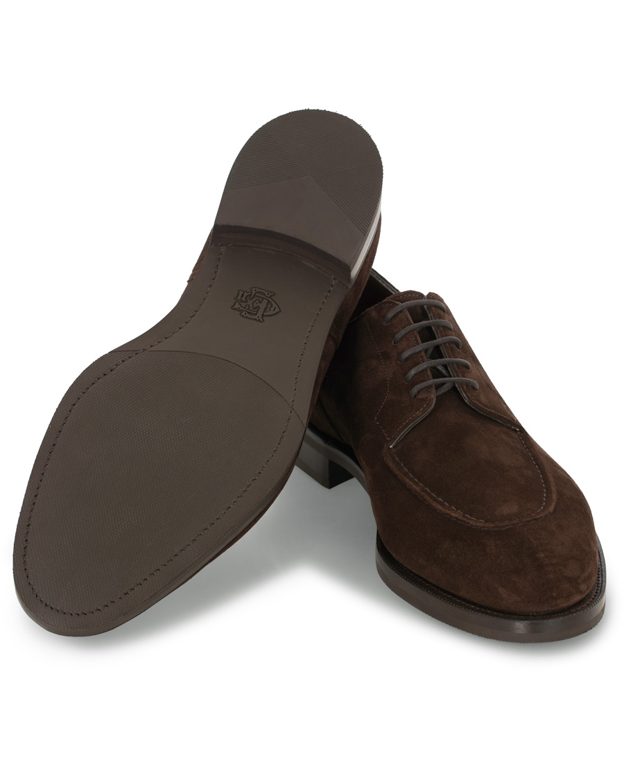 Herren | Edward Green Dover Split Toe R2 Sole Derby Mink Suede | Edward Green | Dover Split Toe R2 Sole Derby Mink Suede