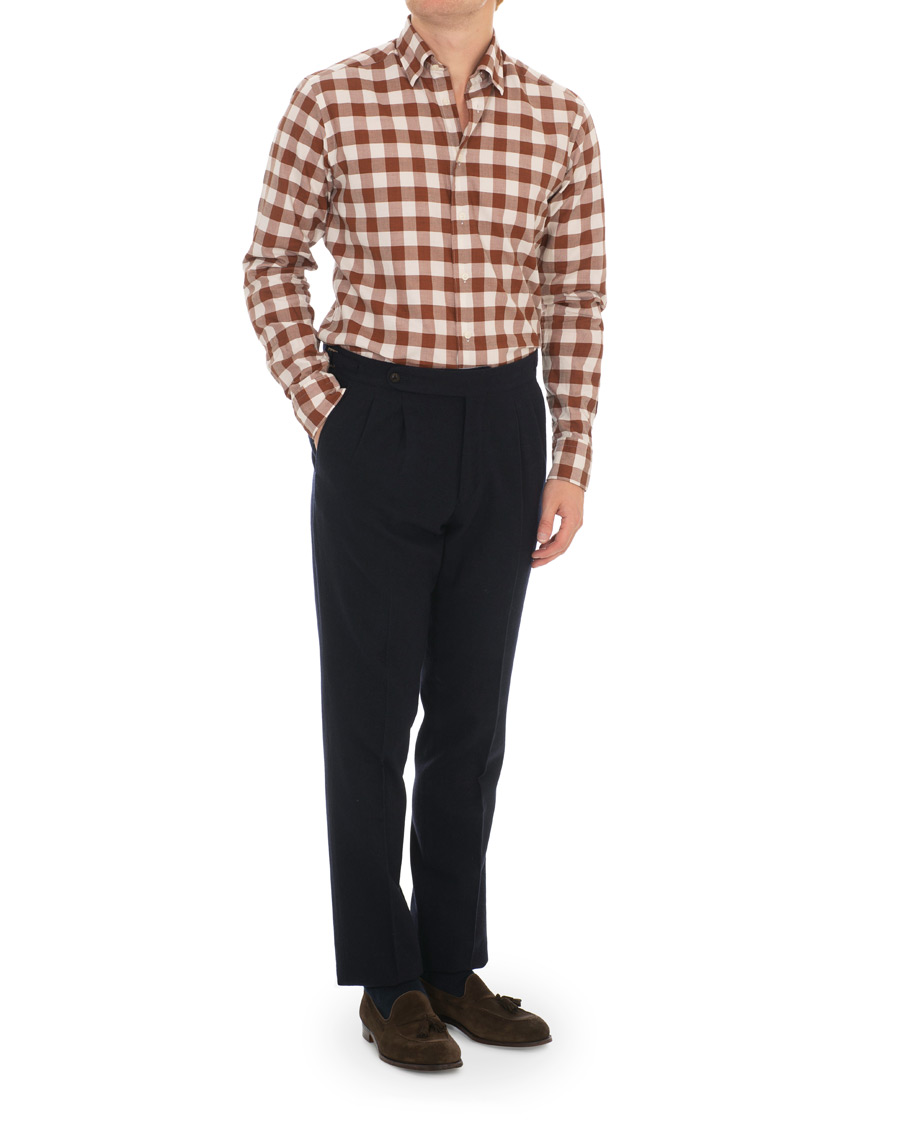 Herren | Hemden | Eton | Slim Fit Twill Button Under Shirt Red/White