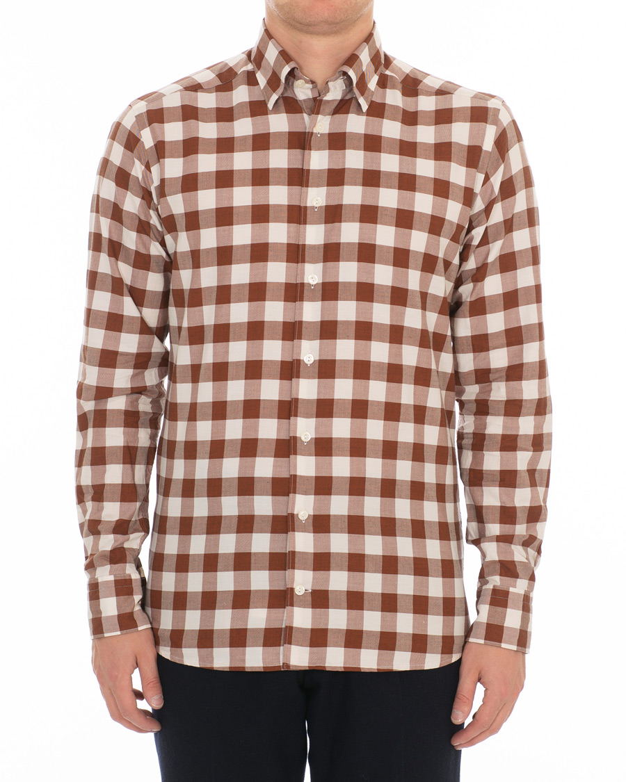 Herren | Hemden | Eton | Slim Fit Twill Button Under Shirt Red/White