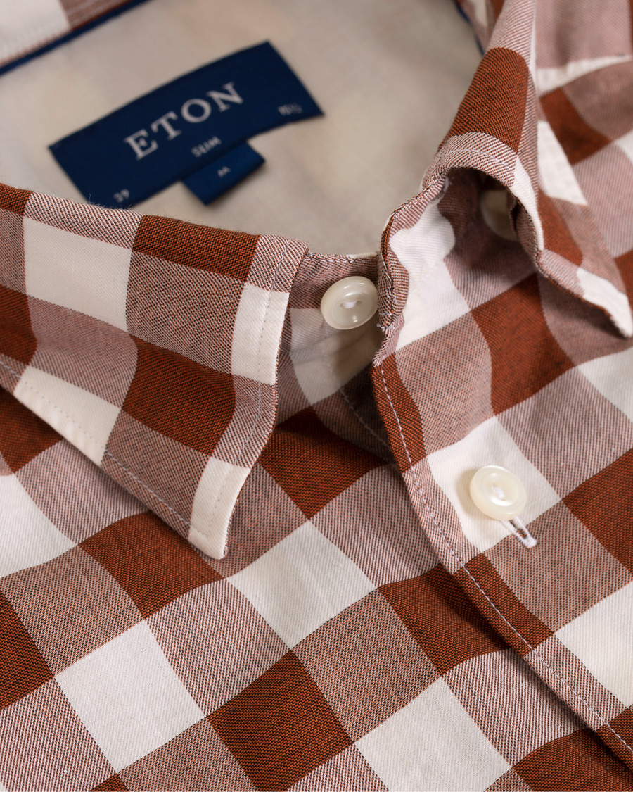 Herren | Hemden | Eton | Slim Fit Twill Button Under Shirt Red/White