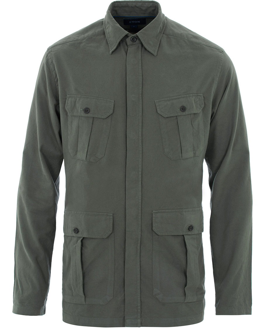 Herren | Hemden | Eton | Oxford Overshirt Green