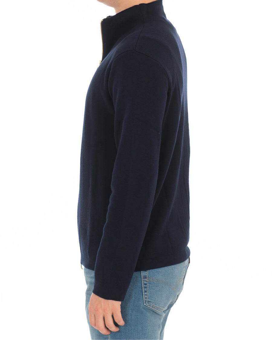 Herren | Pullover | Filippa K | Leon Wool/Cotton Full Zip Cardigan Navy