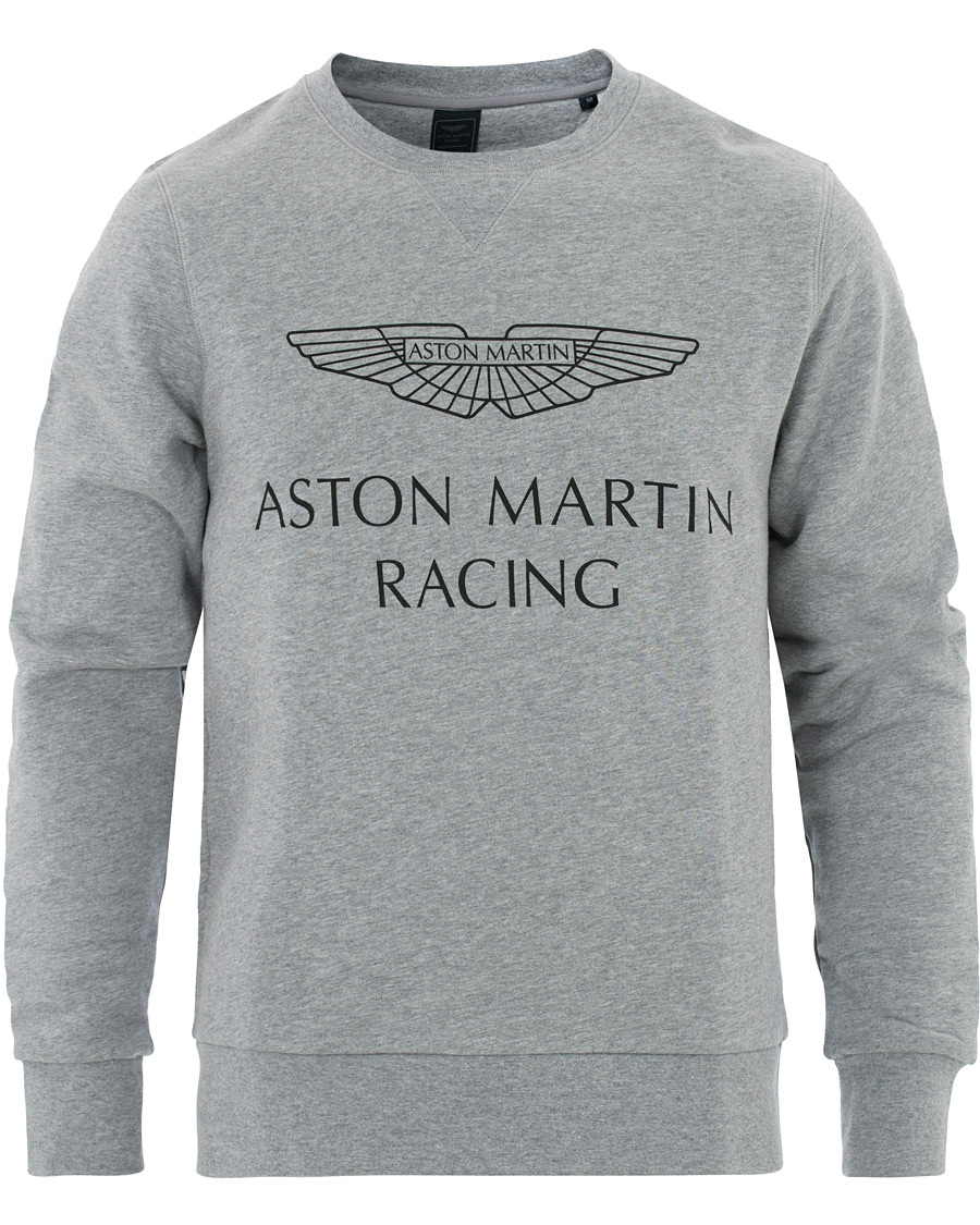 Herren | Pullover | Hackett | Aston Martin Print Crew Neck Grey Marl