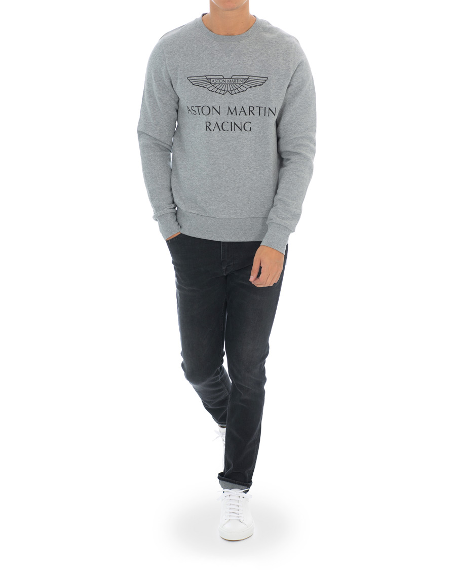 Herren | Pullover | Hackett | Aston Martin Print Crew Neck Grey Marl