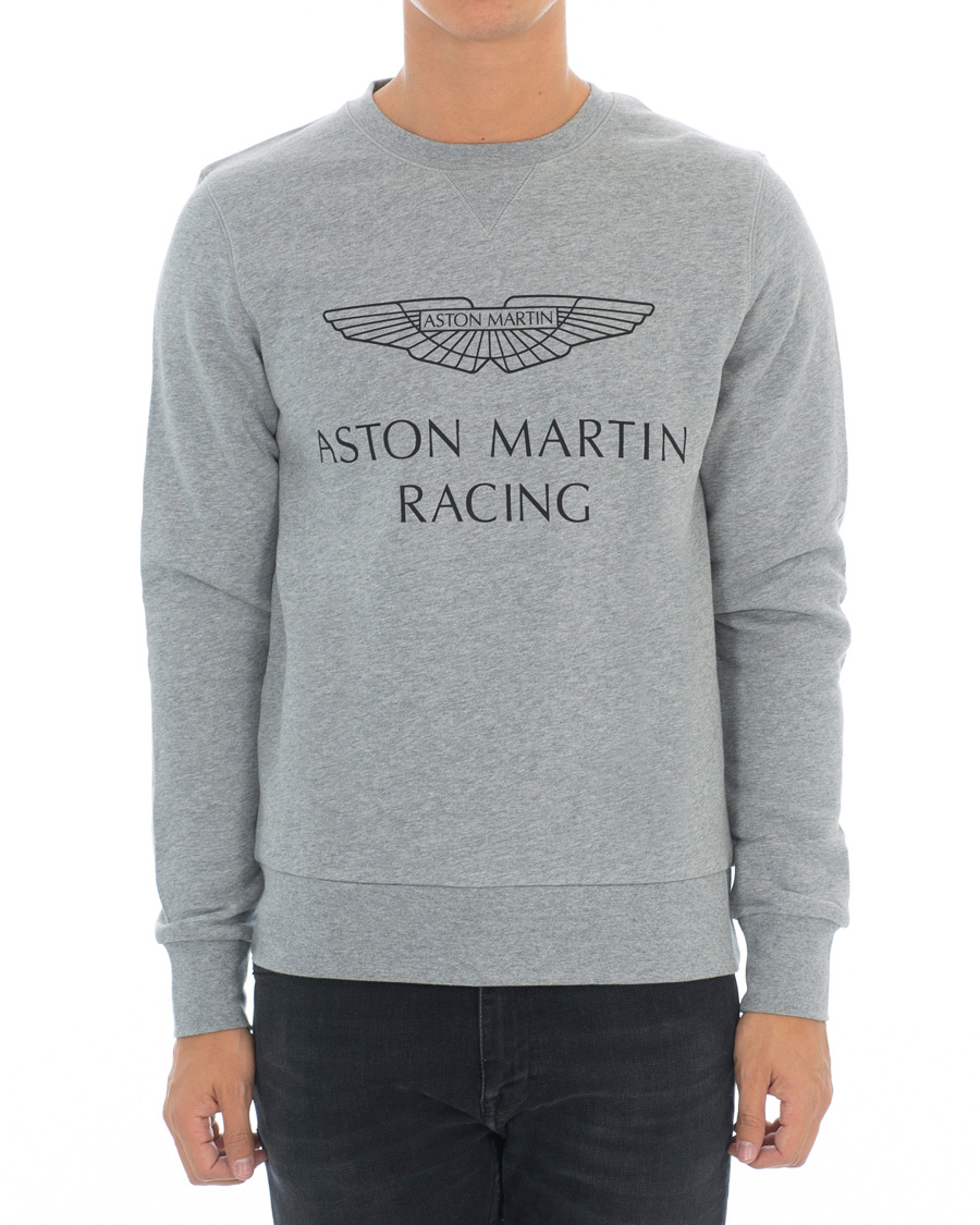 Herren | Pullover | Hackett | Aston Martin Print Crew Neck Grey Marl