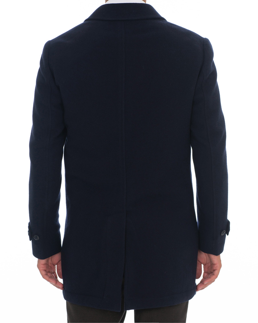 Herren | Jacken | Hackett | Washed Wool Twill Coat Navy