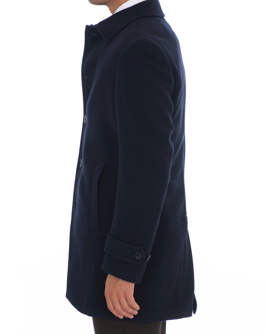Herren | Jacken | Hackett | Washed Wool Twill Coat Navy