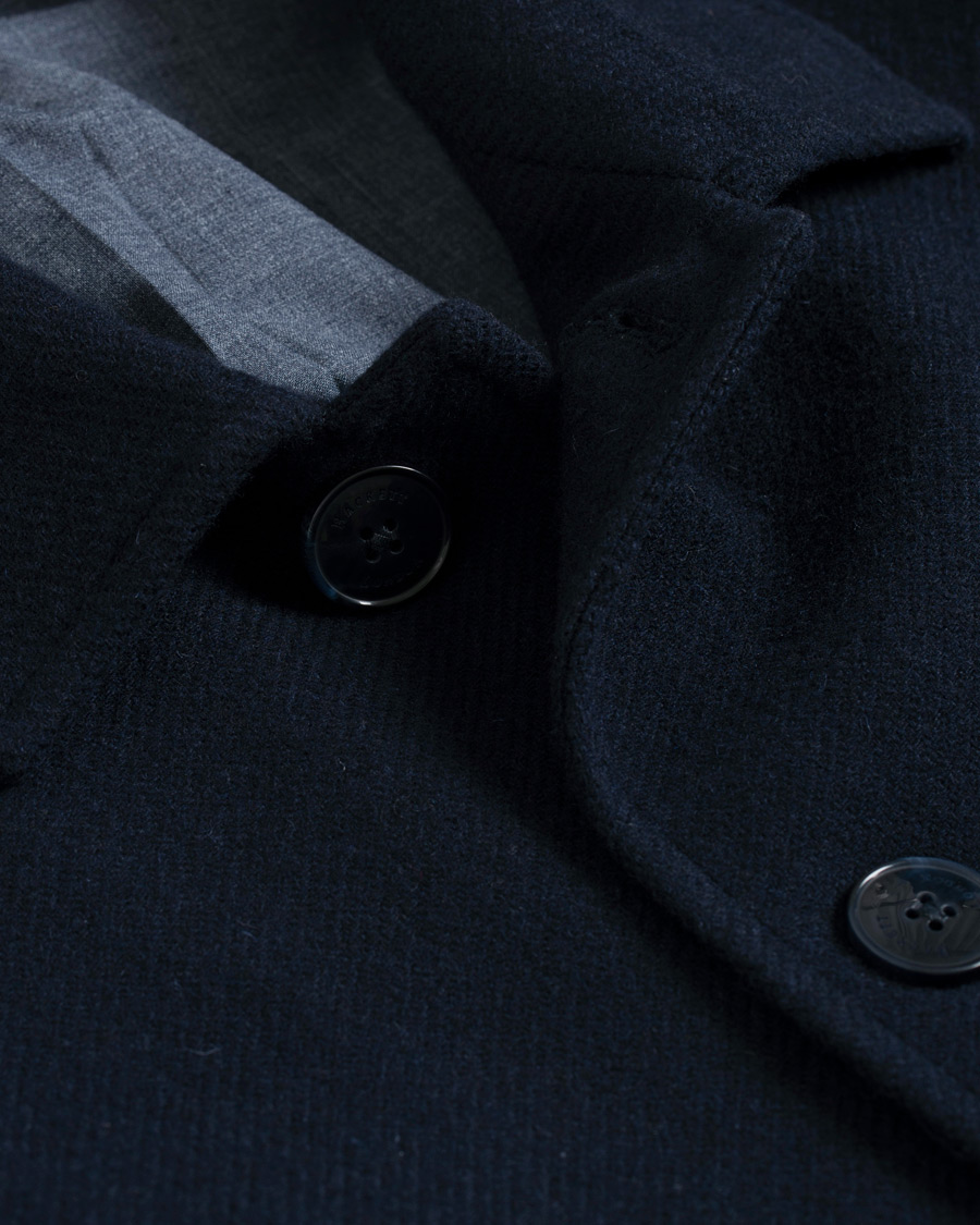 Herren | Jacken | Hackett | Washed Wool Twill Coat Navy