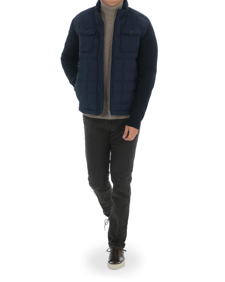 Herren | Jacken | Hackett | Hybrid Nylon Knitted Jacket Navy