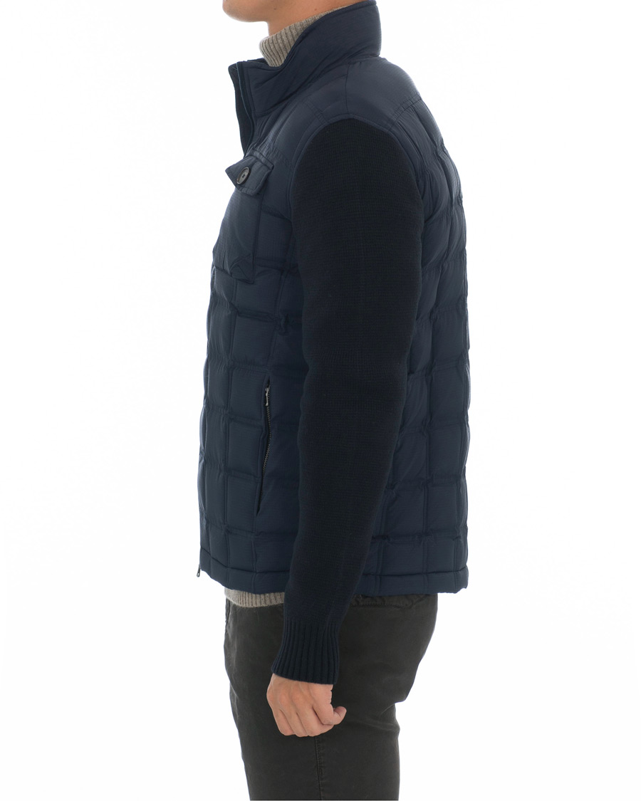 Herren | Jacken | Hackett | Hybrid Nylon Knitted Jacket Navy