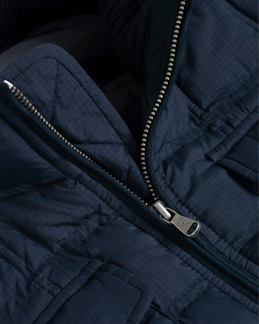 Herren | Jacken | Hackett | Hybrid Nylon Knitted Jacket Navy